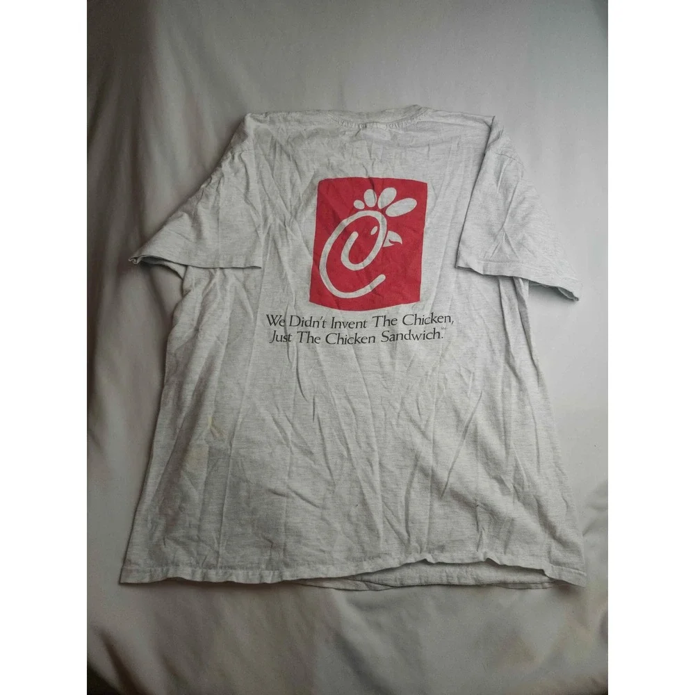 Vintage Chick-fil-A T-Shirt XL Grey Heather 90s Single Stitch Promo Graphic Tee